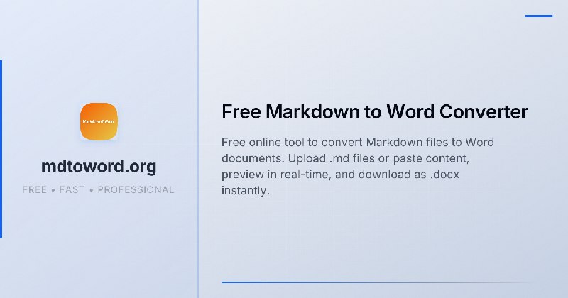 Free Markdown to Word Converter - Convert MD to DOCX