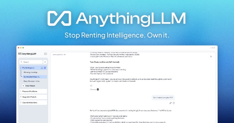 AnythingLLM — On-device AI for productivity