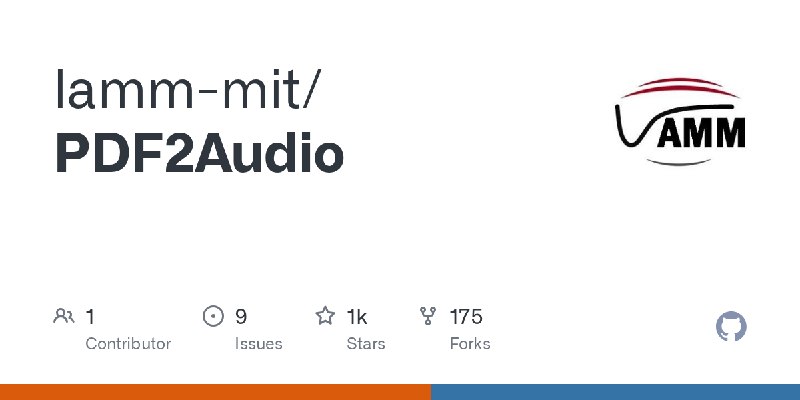 GitHub - lamm-mit/PDF2Audio