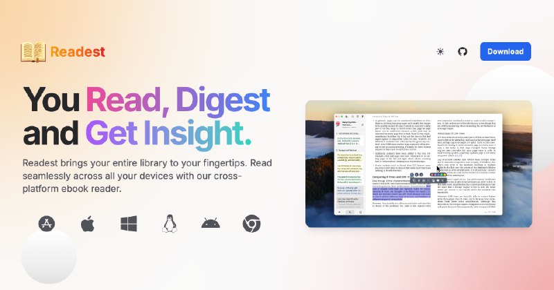 Readest — Free Open-Source EPUB & PDF Reader for All Platforms