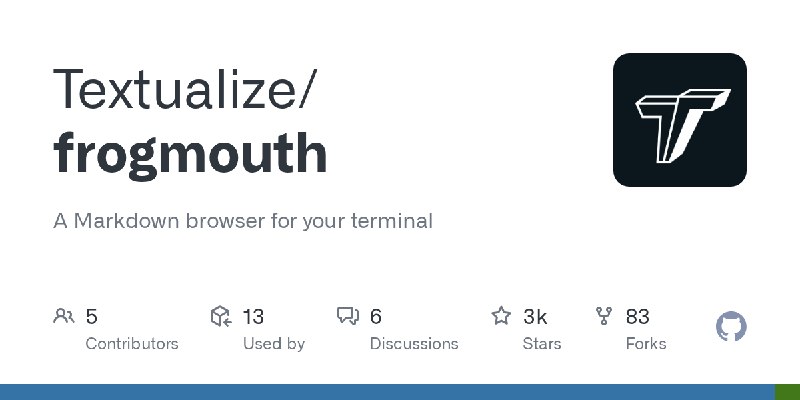 GitHub - Textualize/frogmouth: A Markdown browser for your terminal