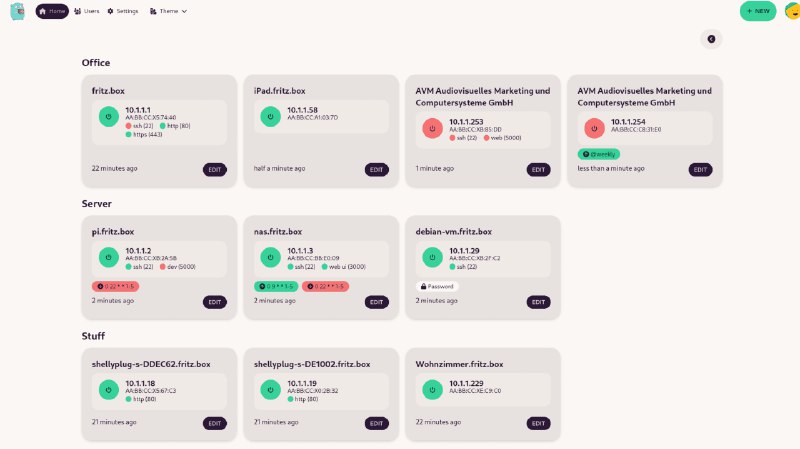 👉 名称：UpSnap🤖 类型：🎯项目👏 介绍：UpSnap 是一个基于 SvelteKit、Go & PocketBase 开发的简单唤醒设备（Wake-on-LAN）Web 应用程序，支持自动化定时事件、端口检测、网络扫描发现设备、用户管理、国际化支持、主题选择以及 Docker 部署