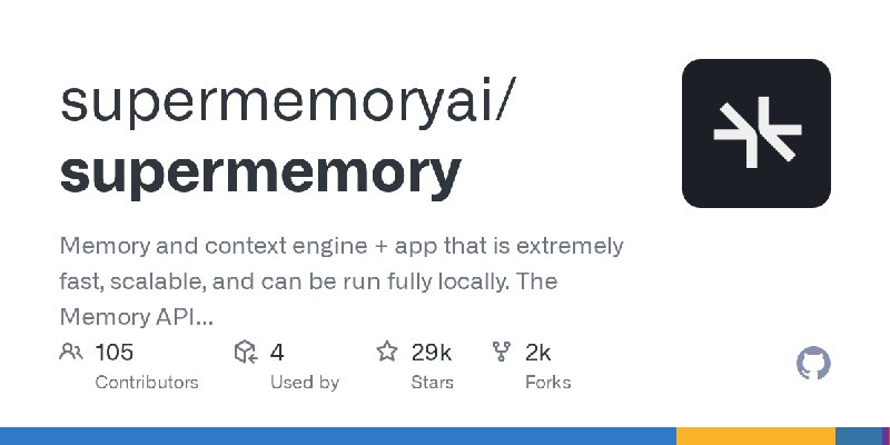 GitHub - supermemoryai/supermemory: Memory and context engine + app that is extremely fast, scalable, and can be run fully locally.…