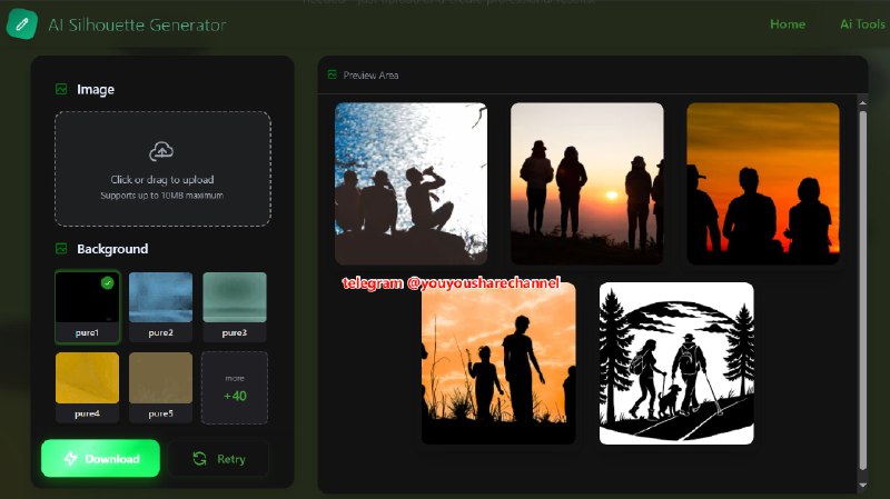 #剪影😞 免费 AI 剪影生成工具  可以将任何照片转换为令人惊艳的剪影，无需注册 —— 只需上传即可创建专业效果🥰 