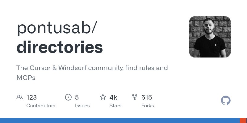 GitHub - pontusab/directories: The Cursor & Windsurf community, find rules and MCPs