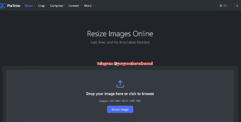 #图片工具😞 PixTrim  一款免费的在线图像处理服务：调整大小、裁剪、压缩、转换、翻转和旋转