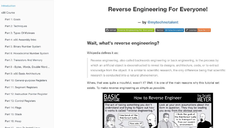 👉 名称：reversing🤖 类型：👀资料👏 介绍：免费电子书，面向所有人的逆向工程：