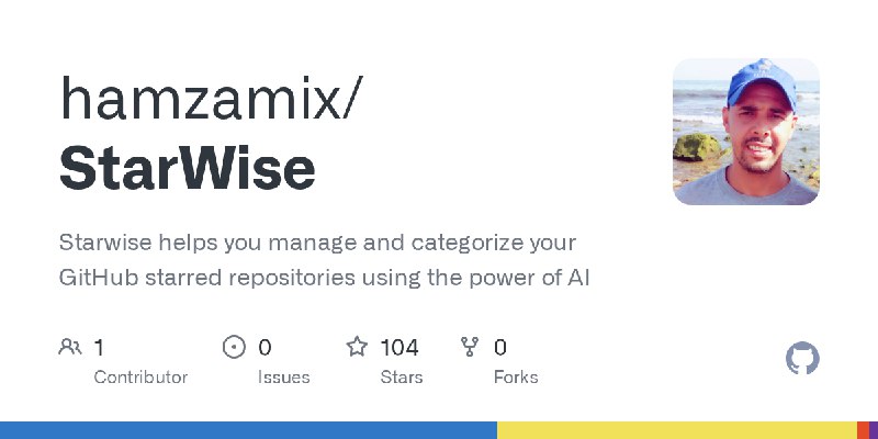 GitHub - hamzamix/StarWise: Starwise helps you manage and categorize your GitHub starred repositories using the power of AI