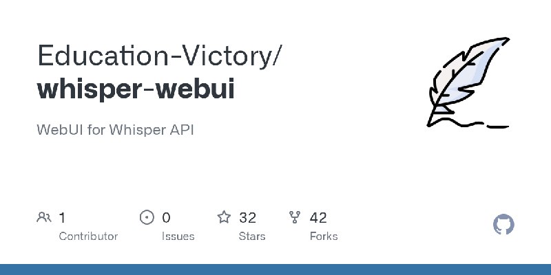 GitHub - Education-Victory/whisper-webui: WebUI for Whisper API