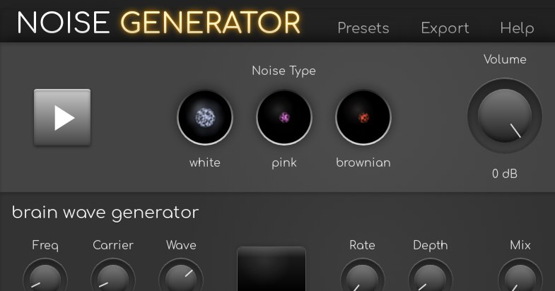Noise Generator - Online White, Pink, Brownian Noise - 29a.ch