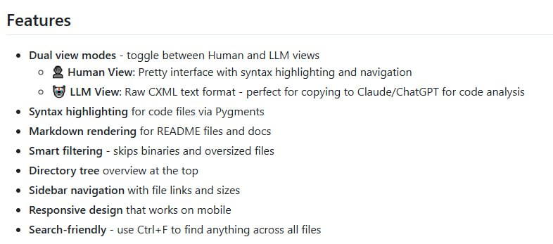 rendergit 打破 GitHub 繁琐目录结构，实现代码库一页呈现，提升代码阅读与分析效率