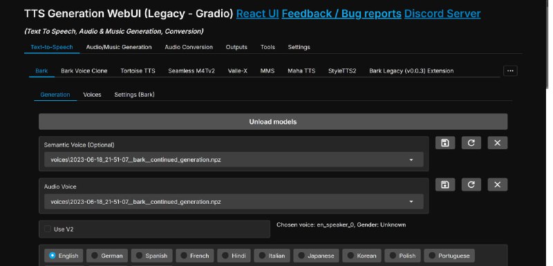 TTS WebUI：（github）集成多款主流语音合成与音频生成模型的开源Web界面，兼容Gradio与React，适合深度定制与高效开发