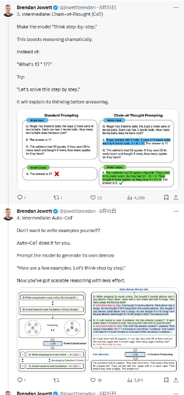 掌握LLM高效提示的10大技巧，远超常规用法，彻底提升生成结果质量：1. 初级阶段——建立清晰指令与示范基础  • 零样本提示（Zero-Shot）：直接给出明确、具体的任务指令，避免模糊开放式提问